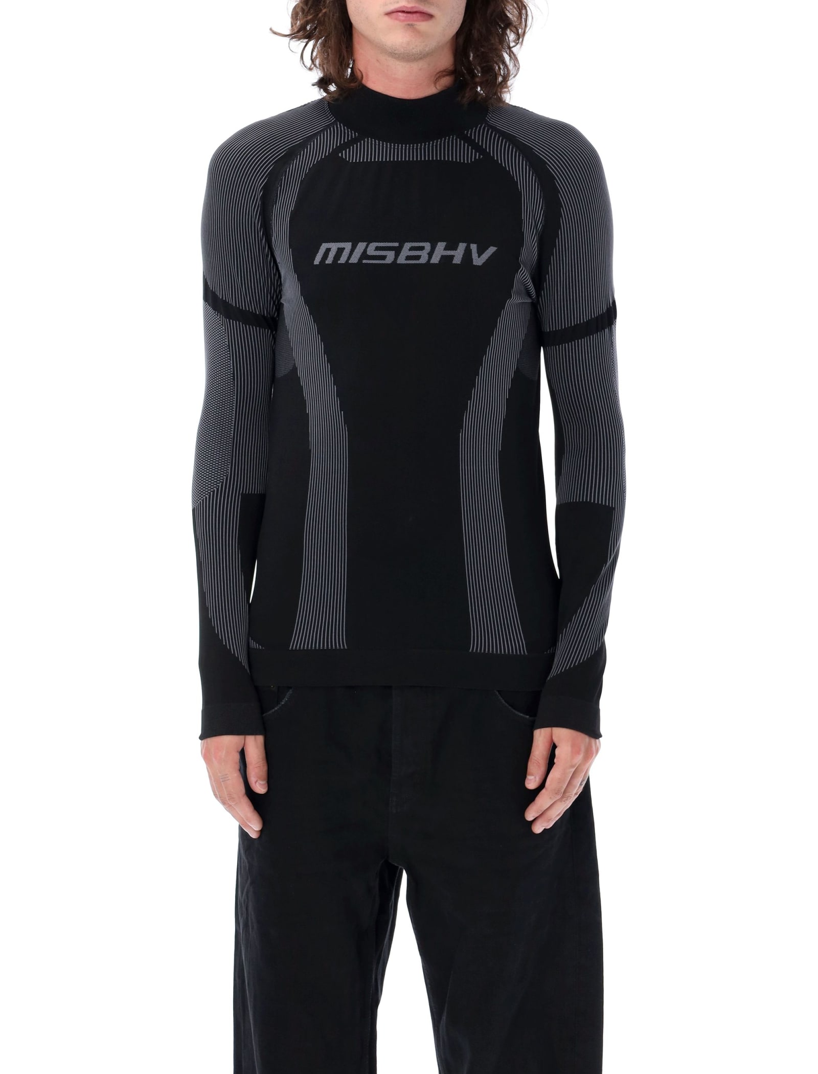 Logo-print compression top - Black