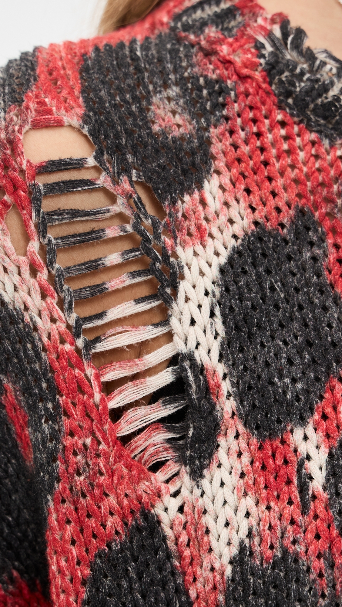 Printed Oversized Sweater Red/Black Leopard