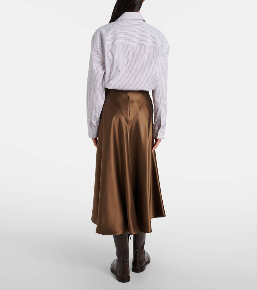 Ames silk satin midi skirt