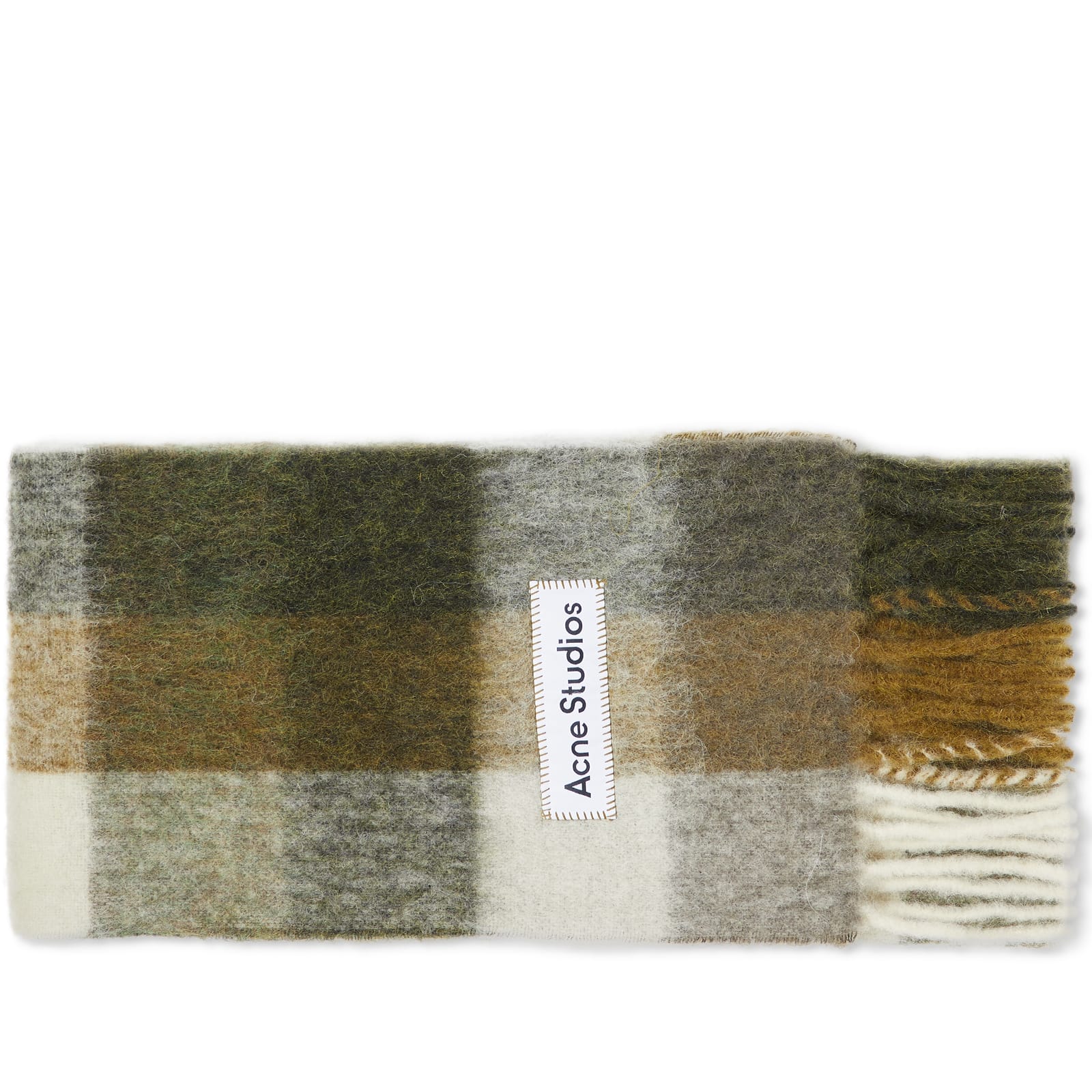 Women's Vally Checked Scarf in Taupe/Green/Black