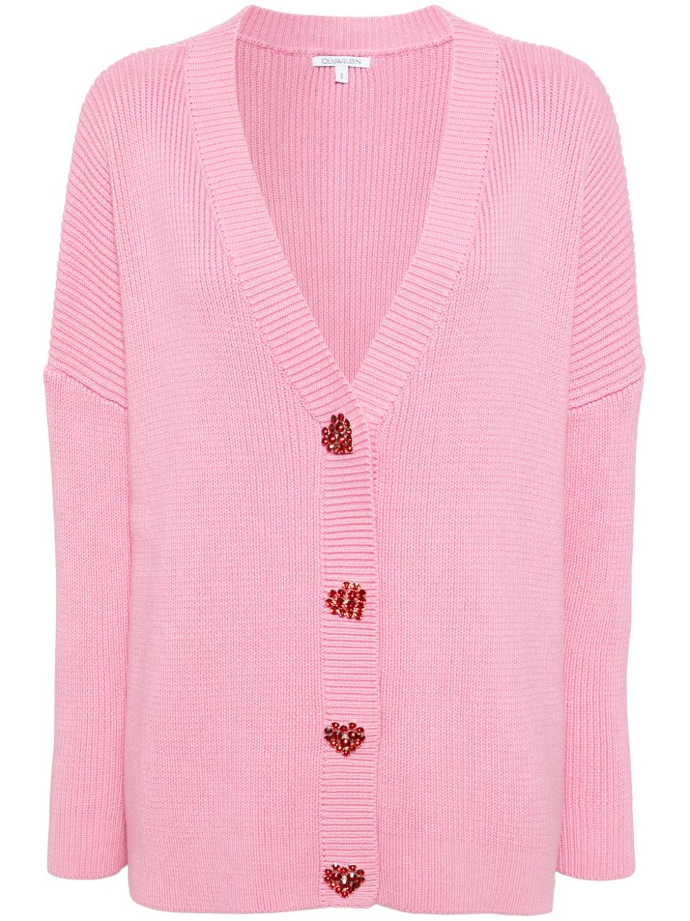 Billie ribbed cotton cardigan - Pink