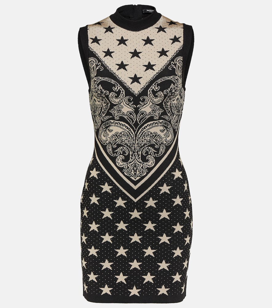 Intarsia knitted minidress