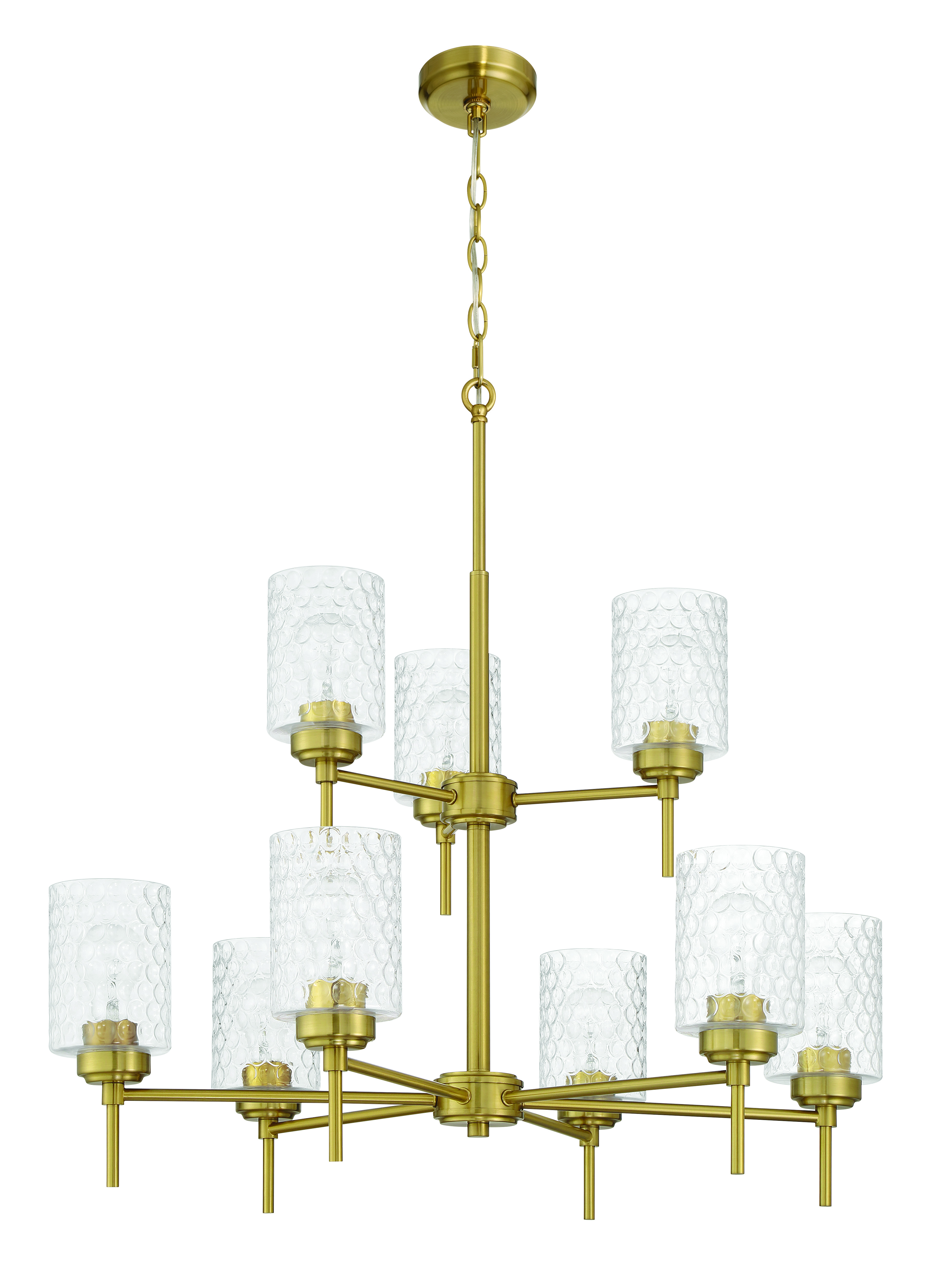 Satin Brass Chandelier from the Claire Collection