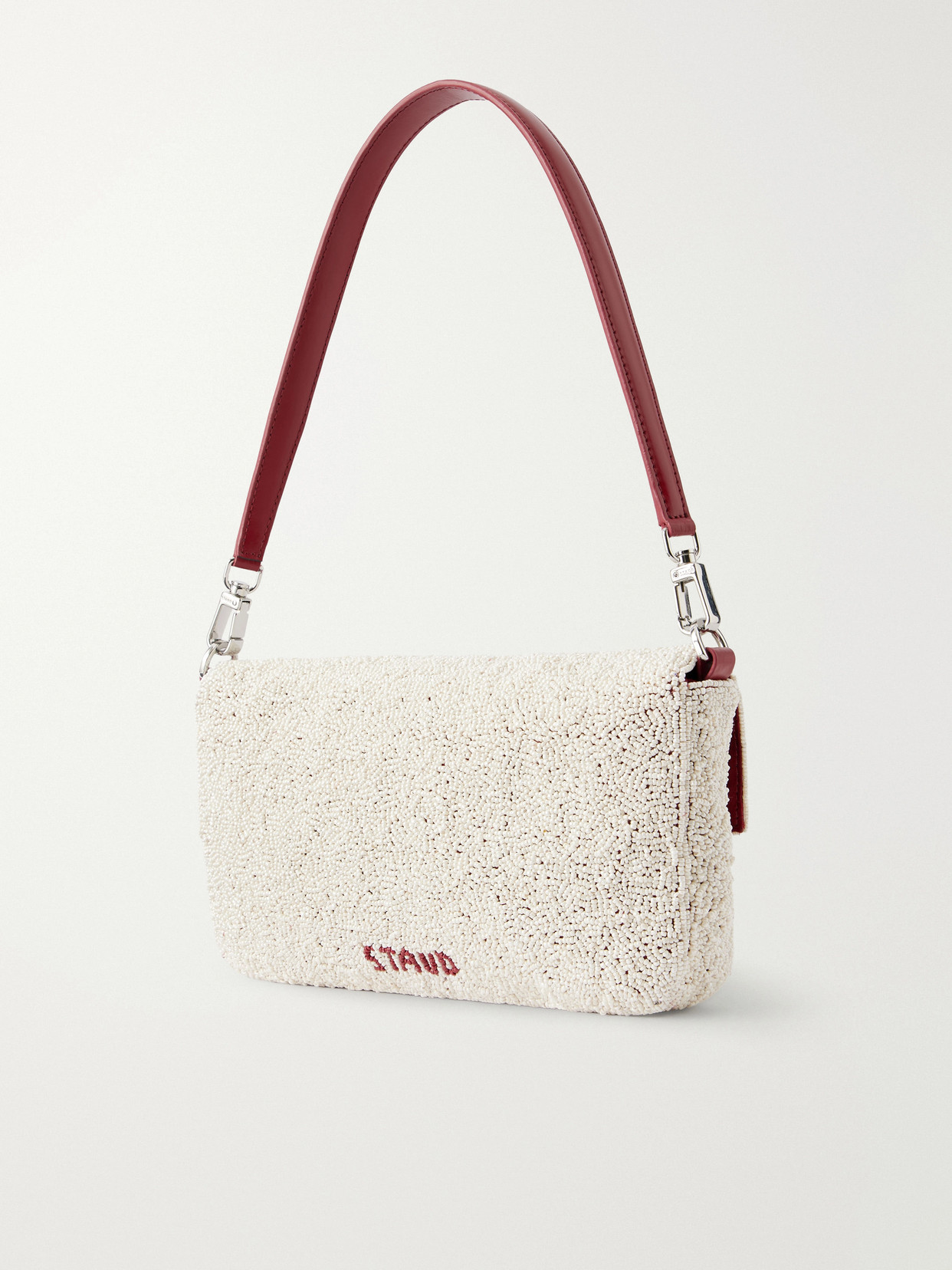 + Da Adolfo Timmy Beaded Shoulder Bag - Red