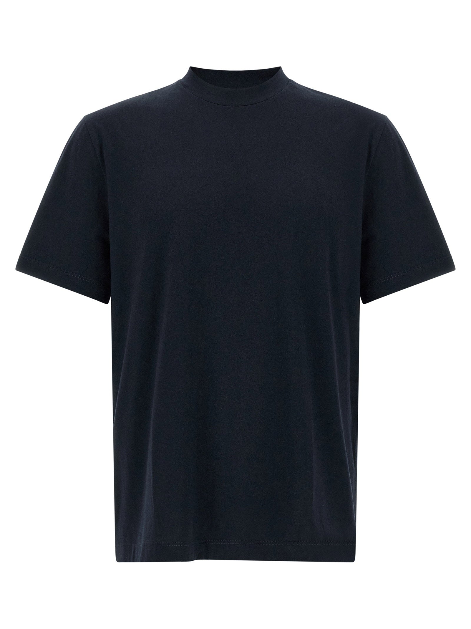 Tone-on-Tone Logo Embroidered T-Shirt — Navy