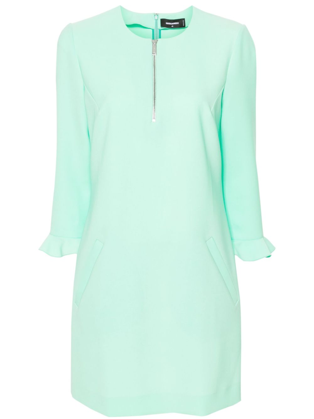 Round-neck shift minidress - Black
