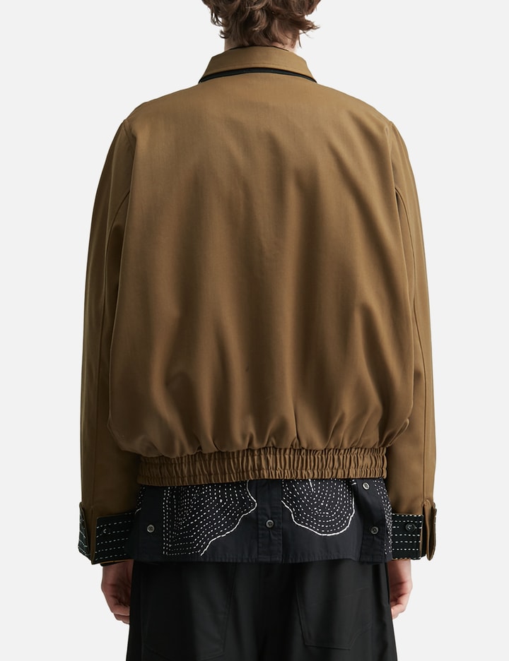 Brown Chore Jacket With Stand Collar