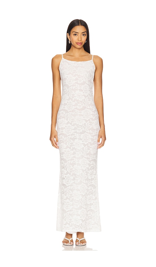 Superdown Conchita Maxi Dress in White.  XS. Also in L, M, S