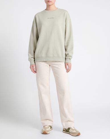 Woman Sweatshirt Light green Size L Cotton, Polyester