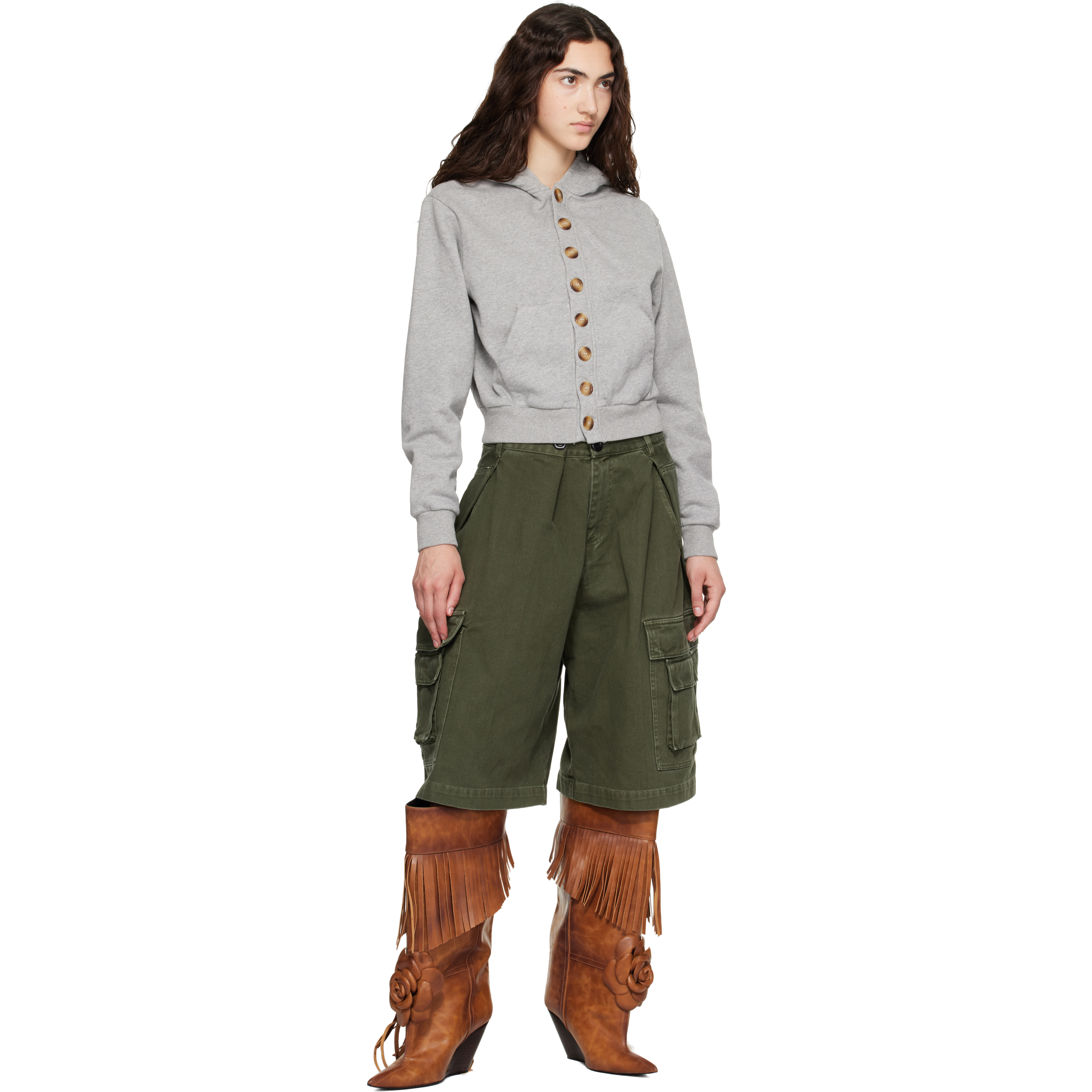 Brown Rose Tall Boots