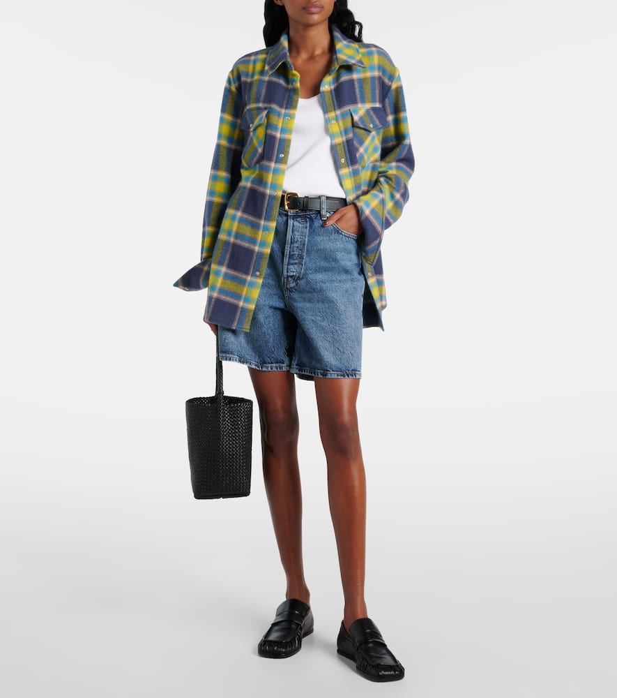 High-rise denim shorts