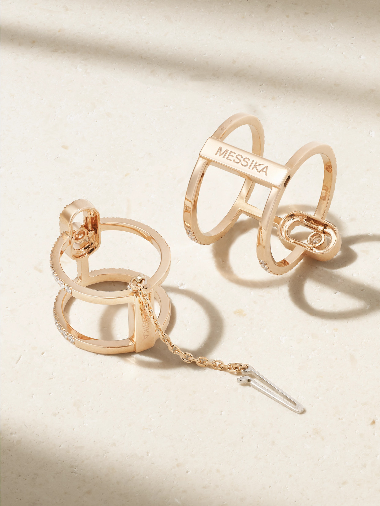 Move Uno Double Convertible 18-karat Rose Gold Diamond Ring - 50