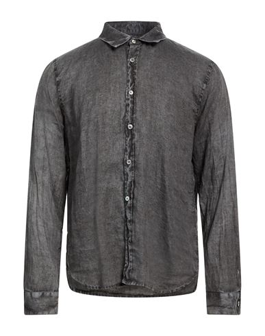 Man Shirt Charcoal Size L Linen