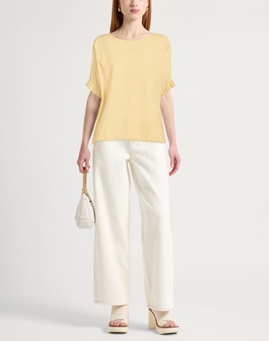 Woman Top Pastel yellow Size 2 Cotton