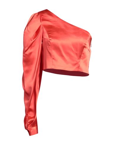 Woman Top Tomato red Size L Polyester, Elastane