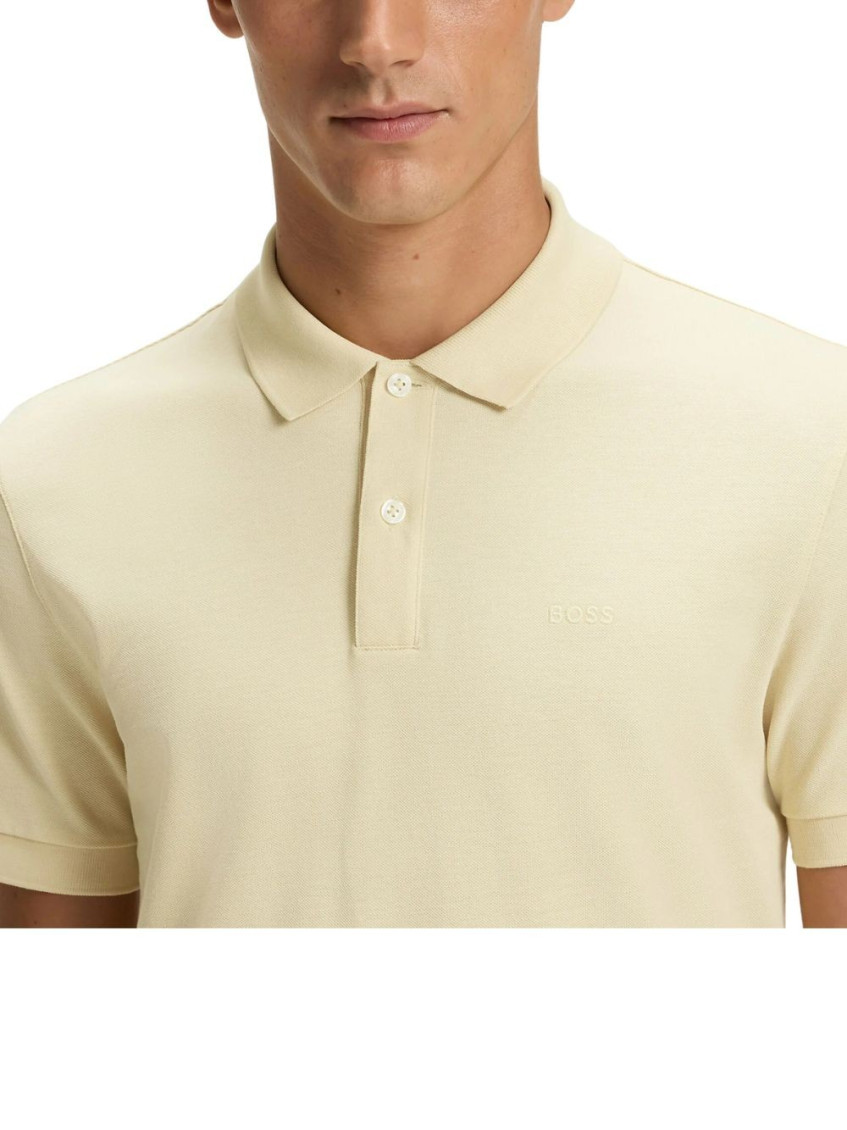 Light Yellow Solid Shirt Collar Polo