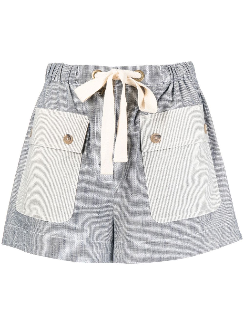 Drawstring-waist shorts - Blue