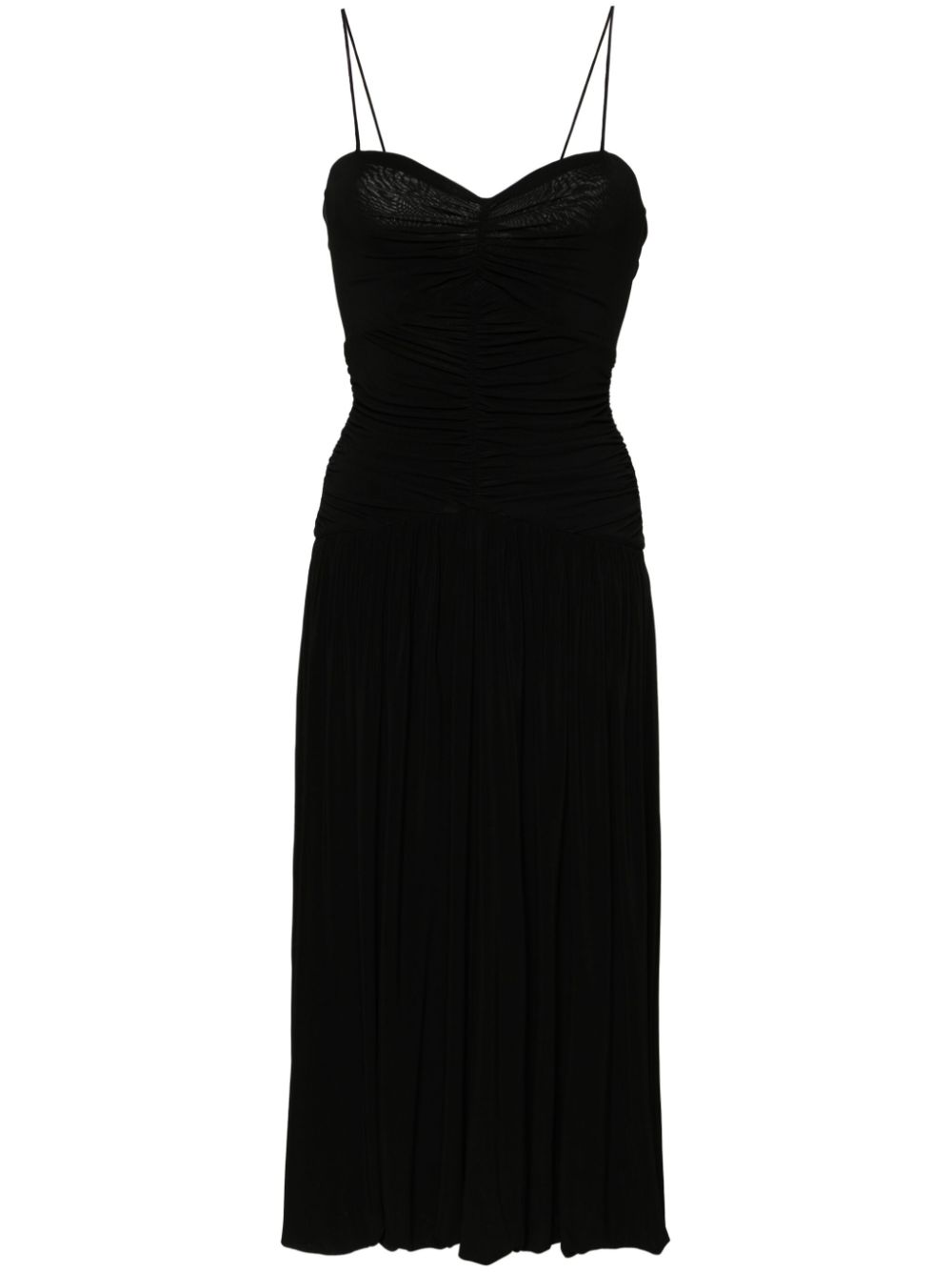 Elisabeth ruched midi dress - Black