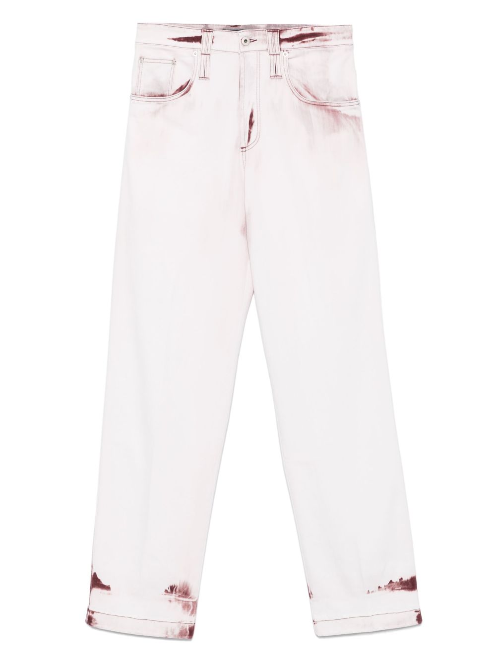 Bleached-effect trousers - Pink