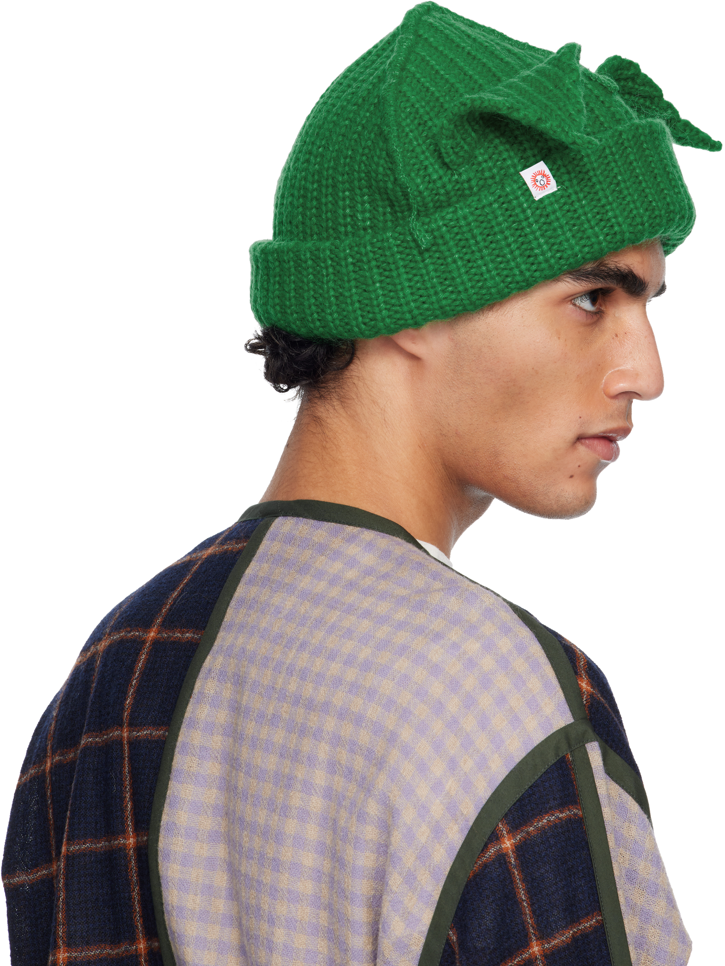 Green Mohair Chunky Ears Beanie
