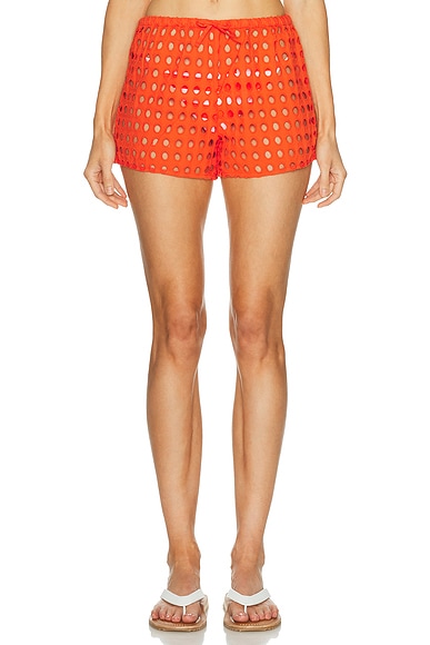 Solid & Striped The Remi Short in Habanero - Red. S also in L