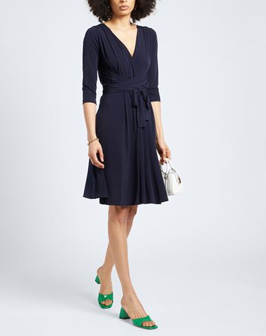 Rossopuro Woman Midi dress Midnight blue Size L Polyester, Elastane