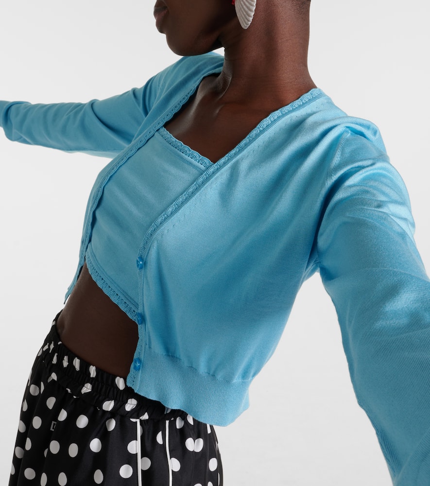 Capri cropped silk cardigan