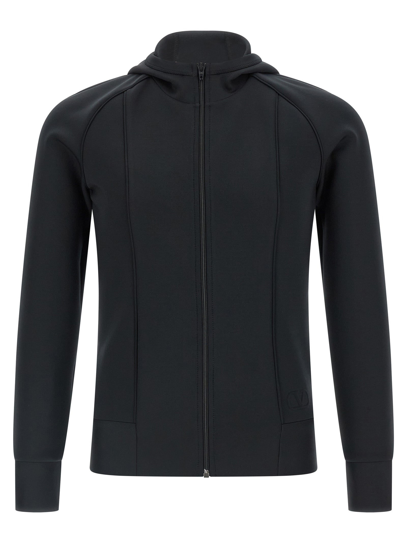 Technical Jersey VLogo Hoodie — Black