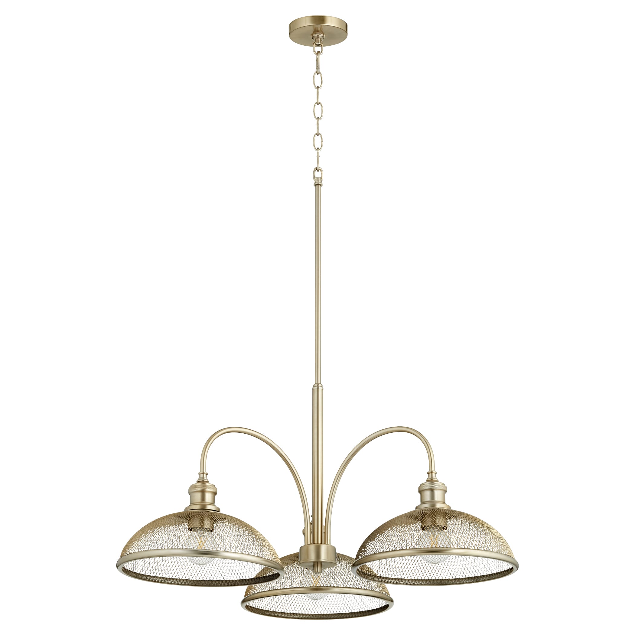 Quorum Omni 3-Light 15" Dinette & Breakfast Chandelier in Aged Bra