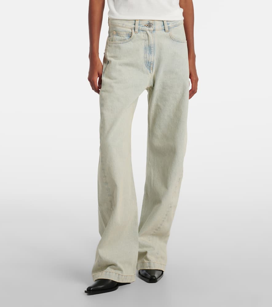 Mid-rise wide-leg jeans