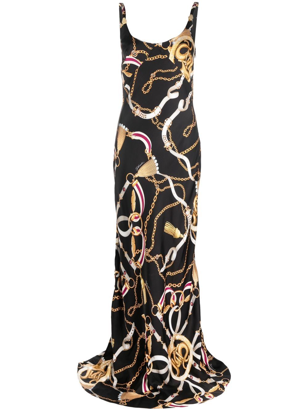 Chain-print maxi dress - Pink