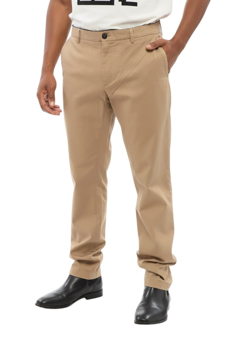 Light Brown Solid Chino Trousers