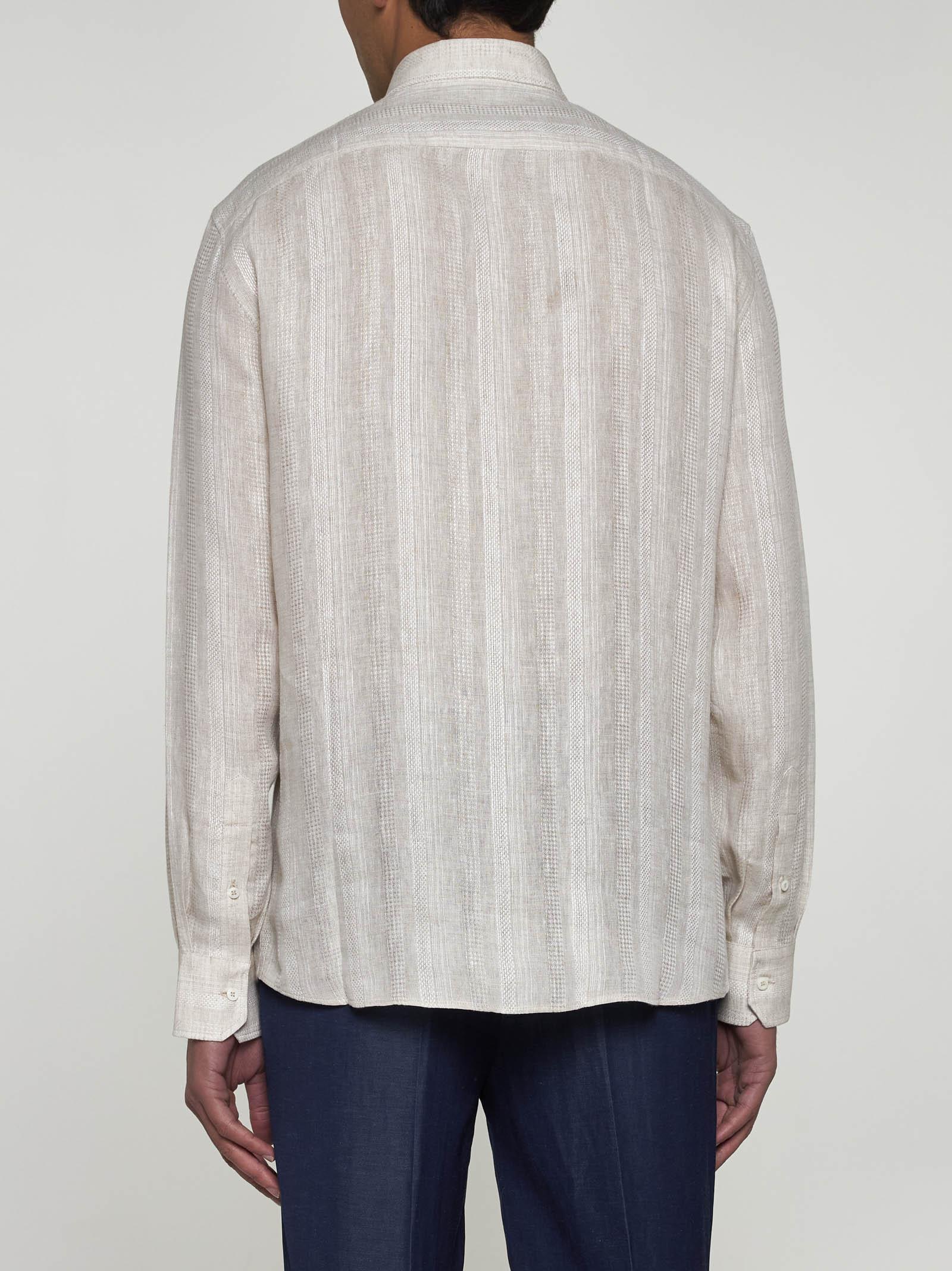 Striped linen shirt - Neutrals