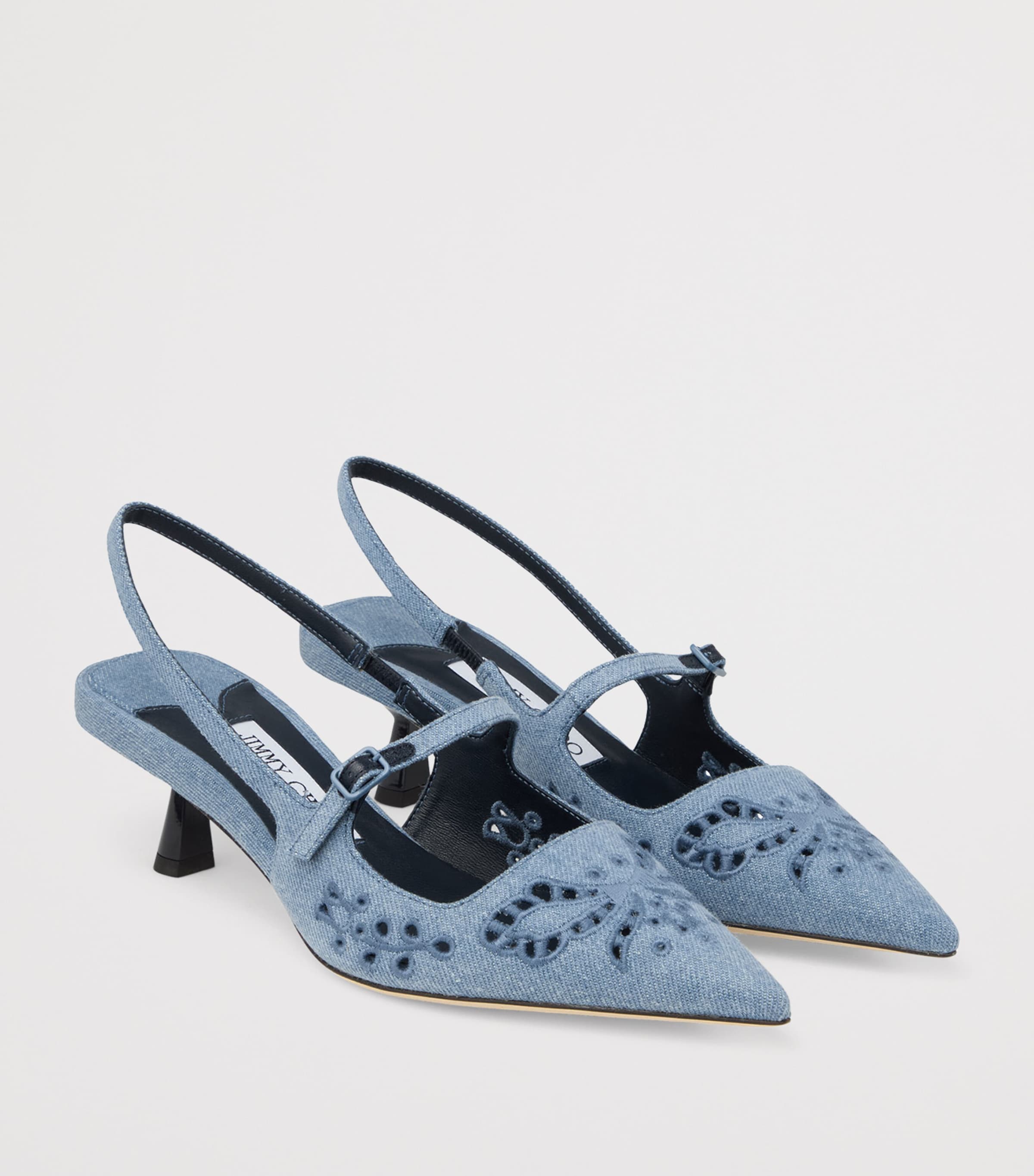 Jimmy Choo Didi 45 Denim Slingback Pumps