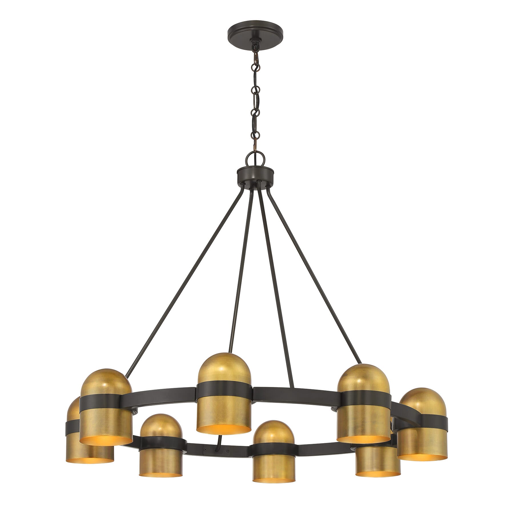 Andover 8-Light Chandelier in Mediterranean Bronze and Riviera Bra