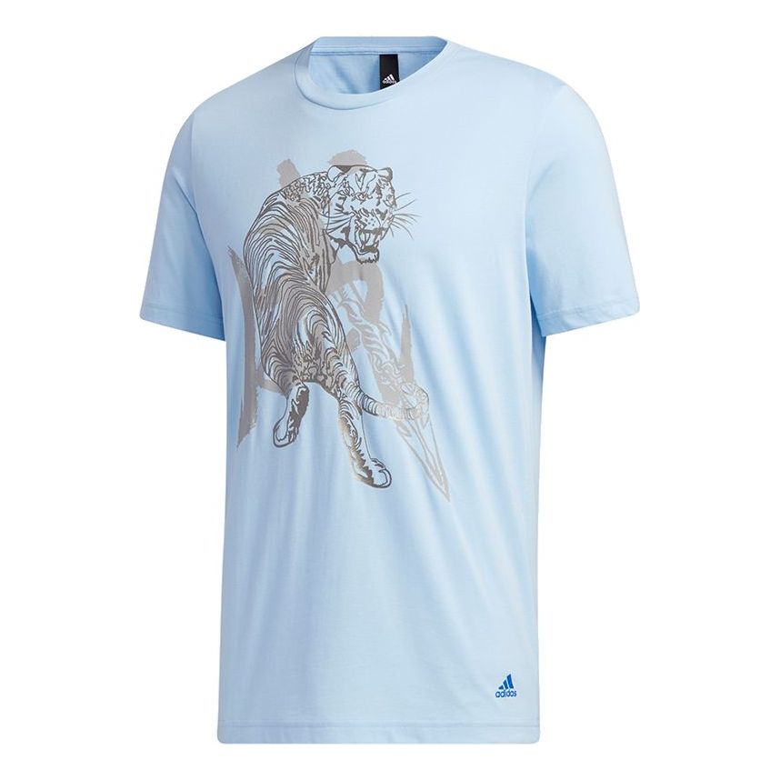 Wj Gfx Tee Series Printing Sports Round Neck Short Sleeve Blue