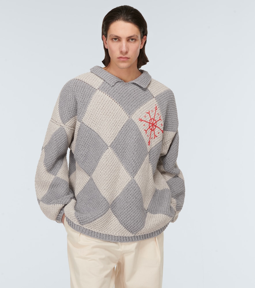 Embroidered cotton sweater