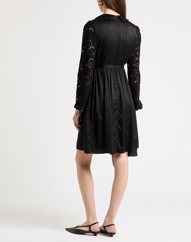 Woman Midi dress Black Size L Polyester, Viscose, Polyamide, Elastane