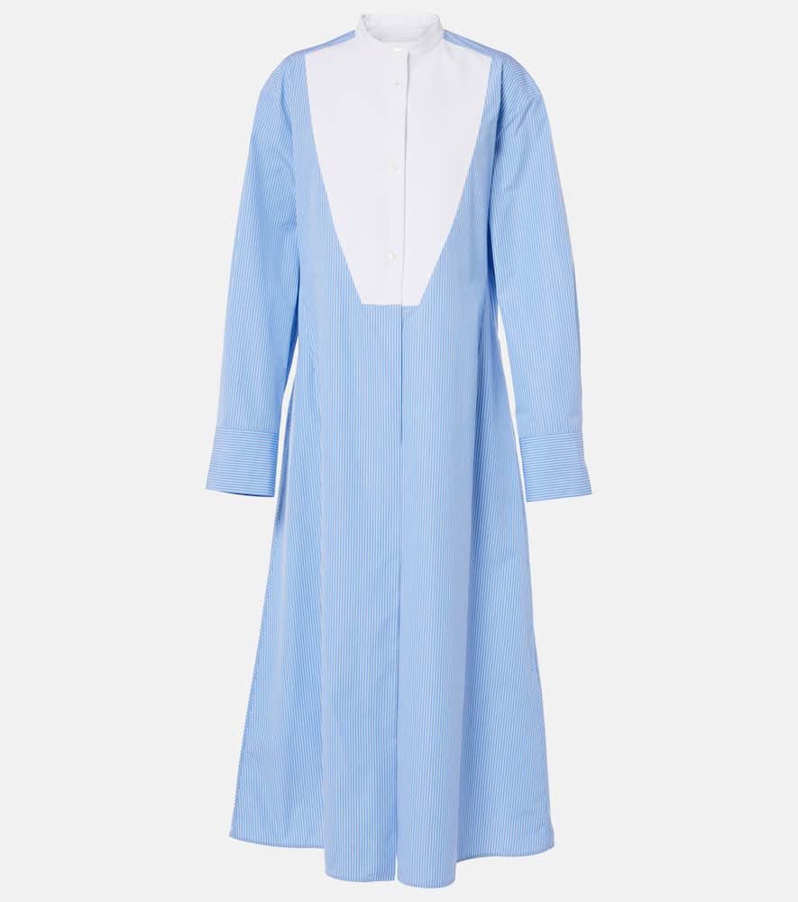 Pinstripe cotton shirt dress