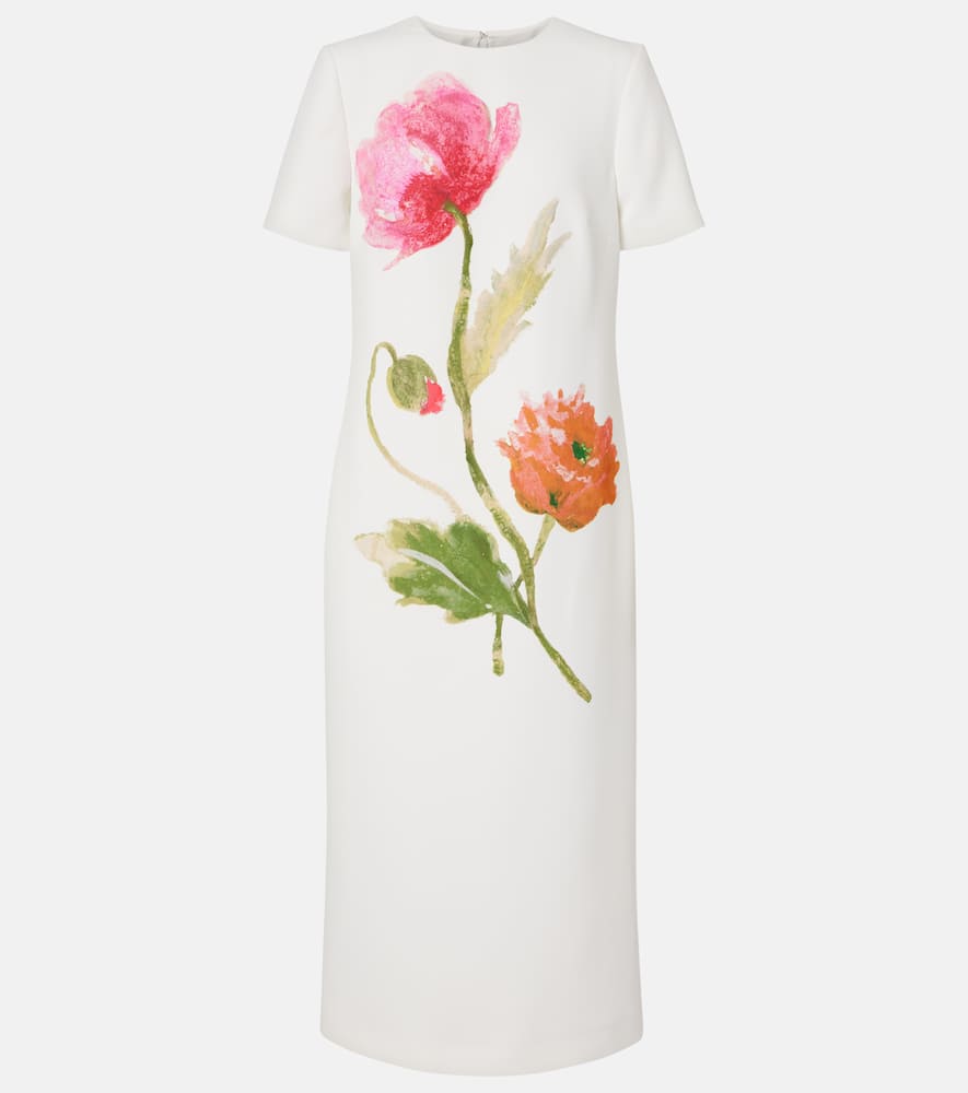 Floral crêpe midi dress