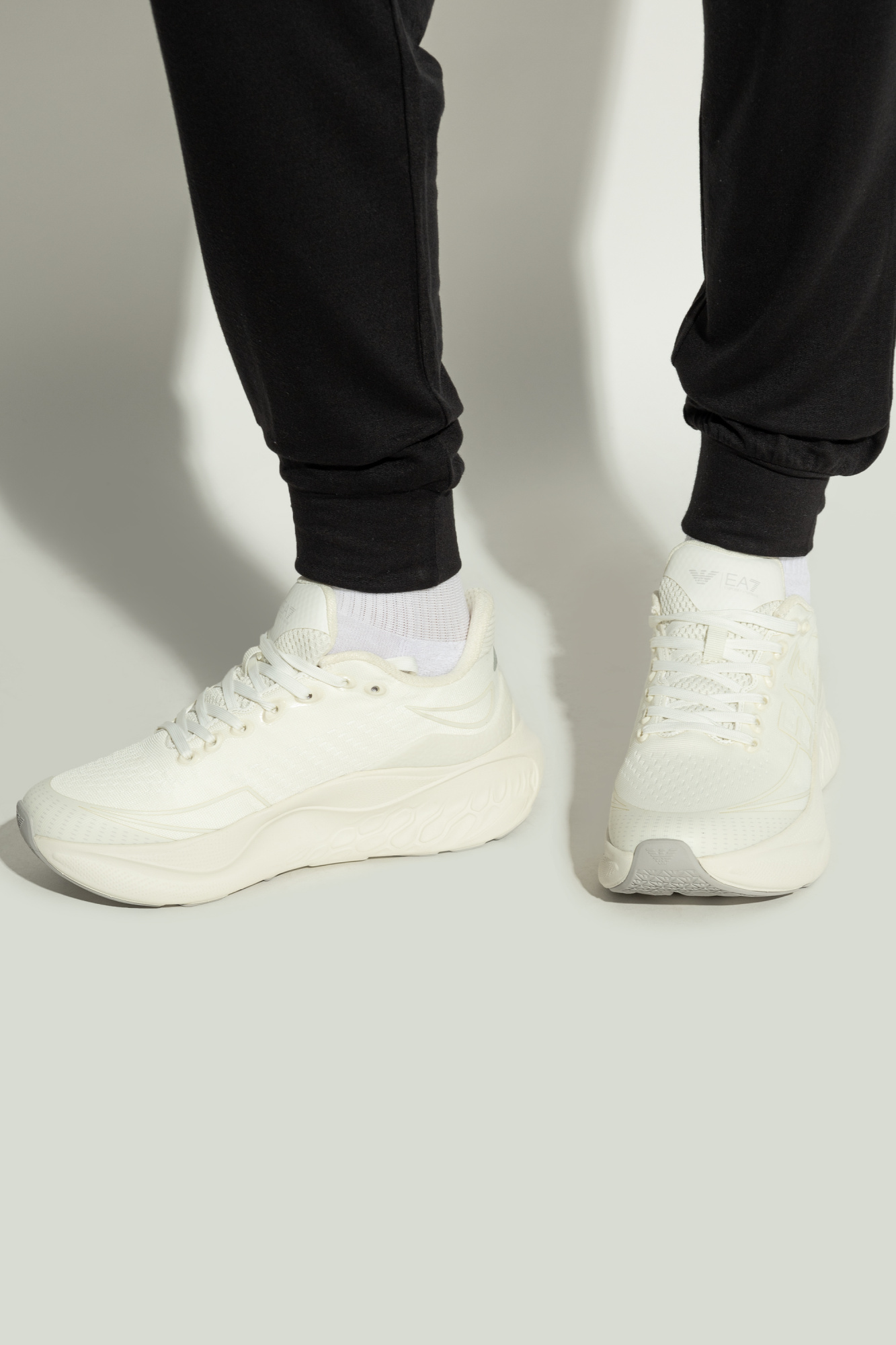 EA7 Emporio Armani Sports Shoes With Logo, Women's, Cream