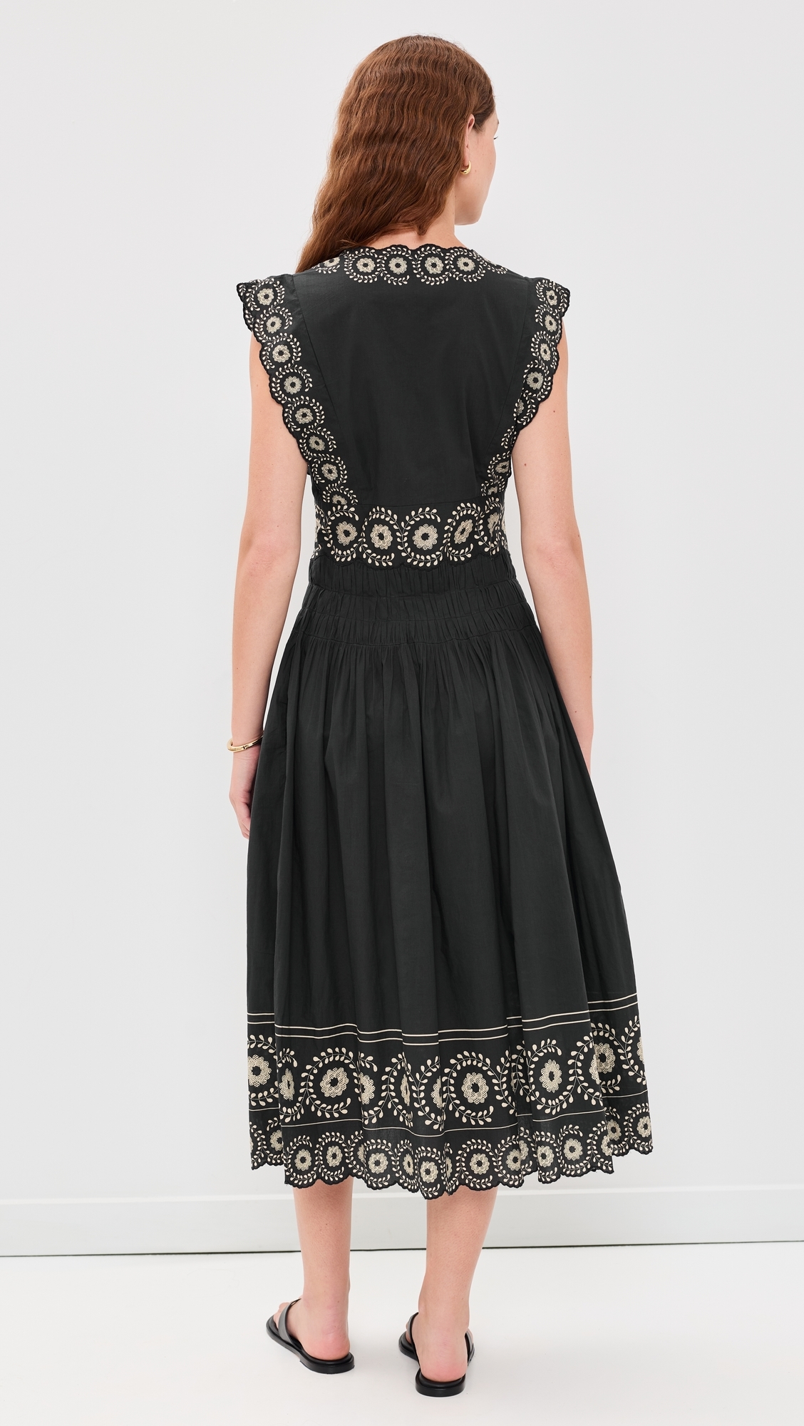 Mirabel Print Midi Dress Black