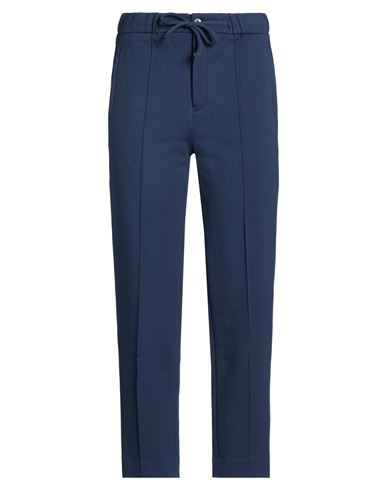 Woman Pants Navy Size L Cotton, Elastane