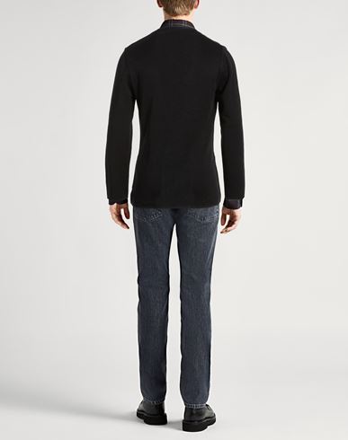 Man Cardigan Black Size M Linen, Cotton