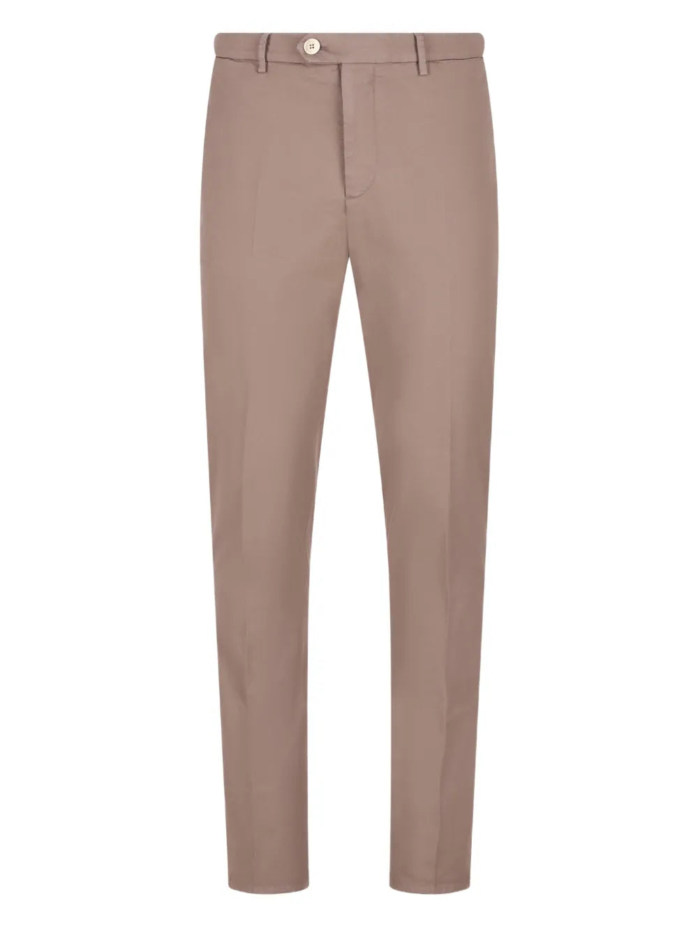 Belt-Loop Cotton Trousers — taupe