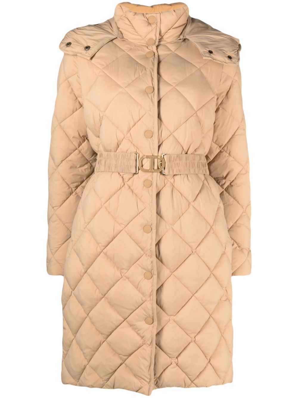 Diamond-quilted coat - Brown