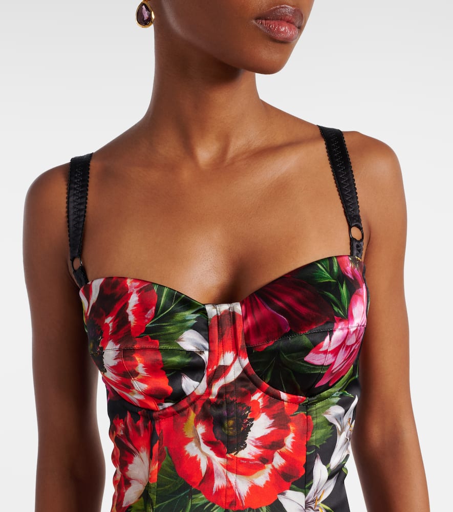Floral satin midi dress