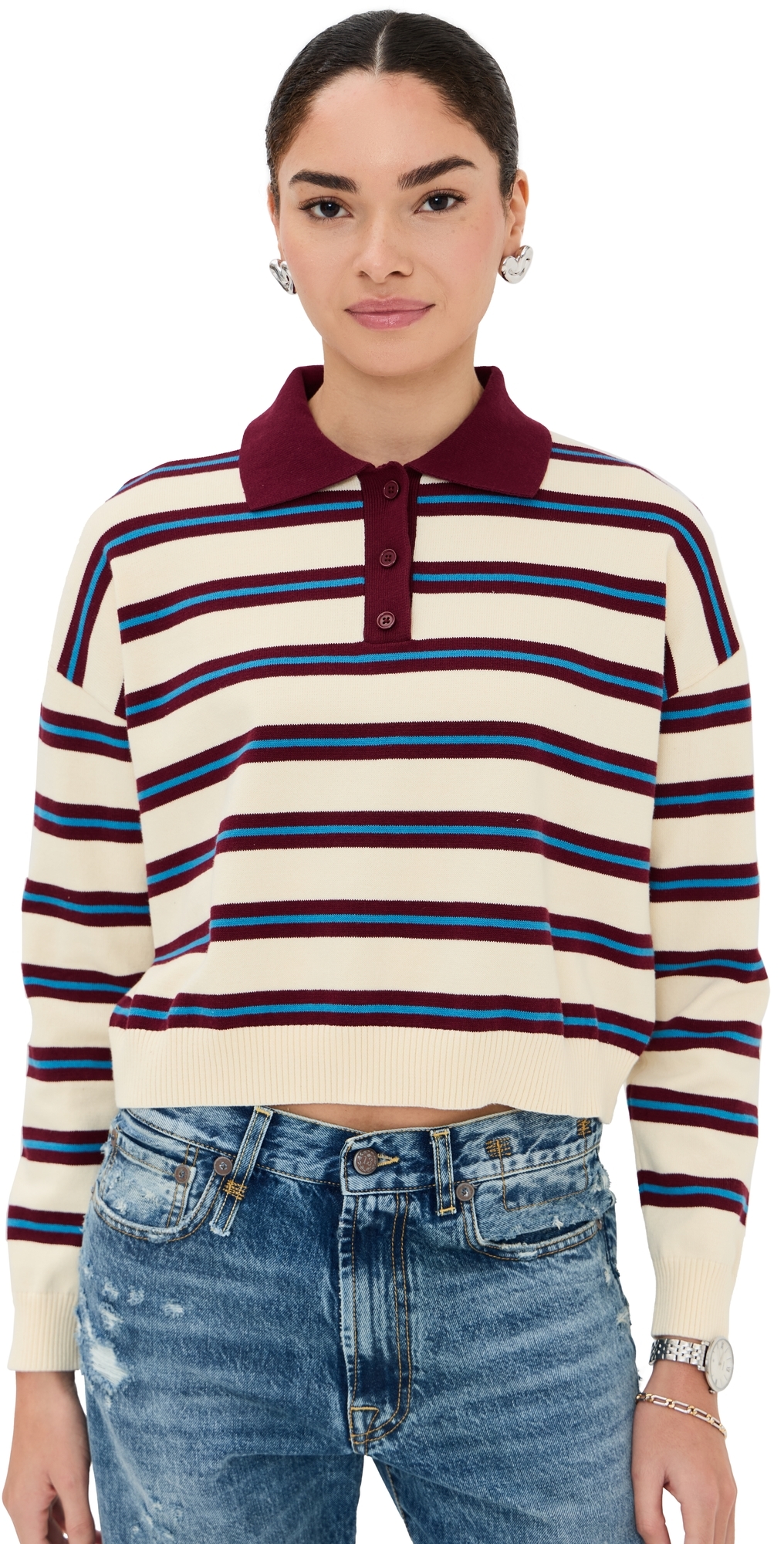 Striped Polo Burgundy Stripe
