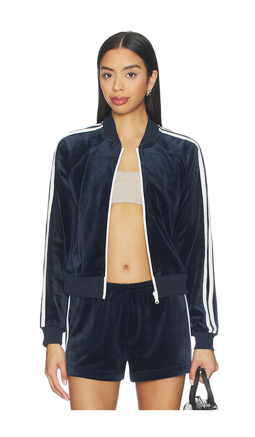 Splits59 Heritage Velour Bomber Jacket in Navy. S. Also in