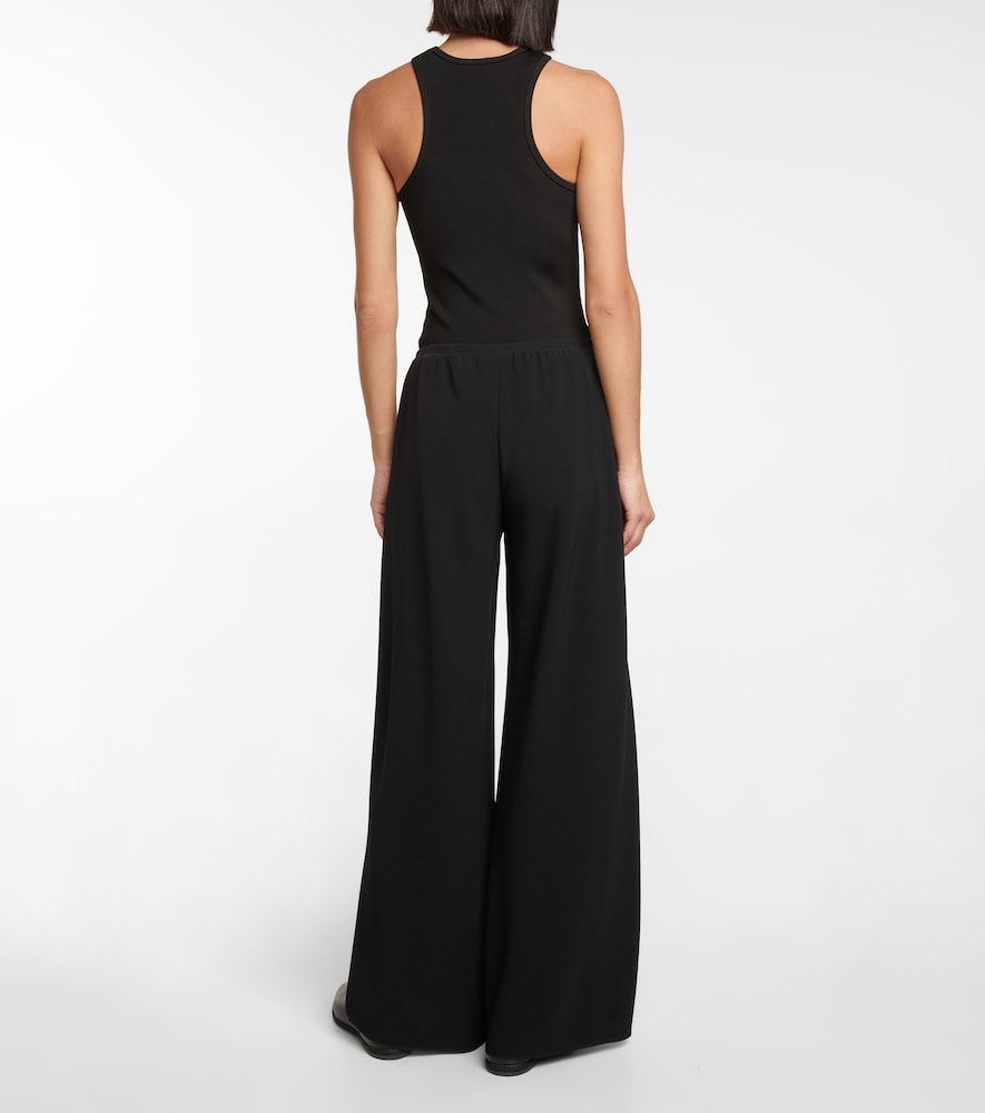 Gala high-rise wide-leg cady pants